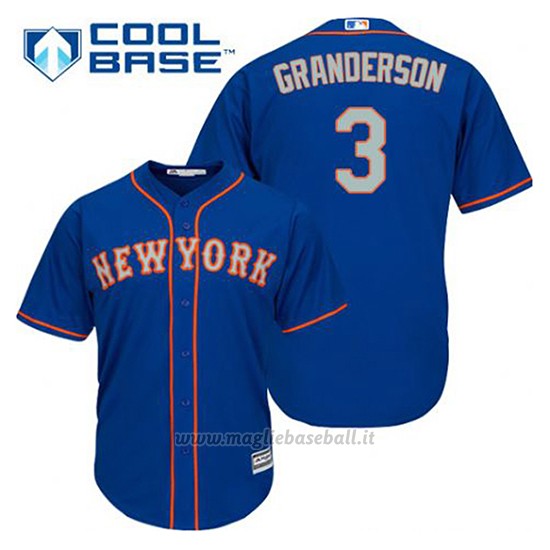 Maglia Baseball Uomo New York Mets Curtis Granderson 3 Blu Alterner Cool Base